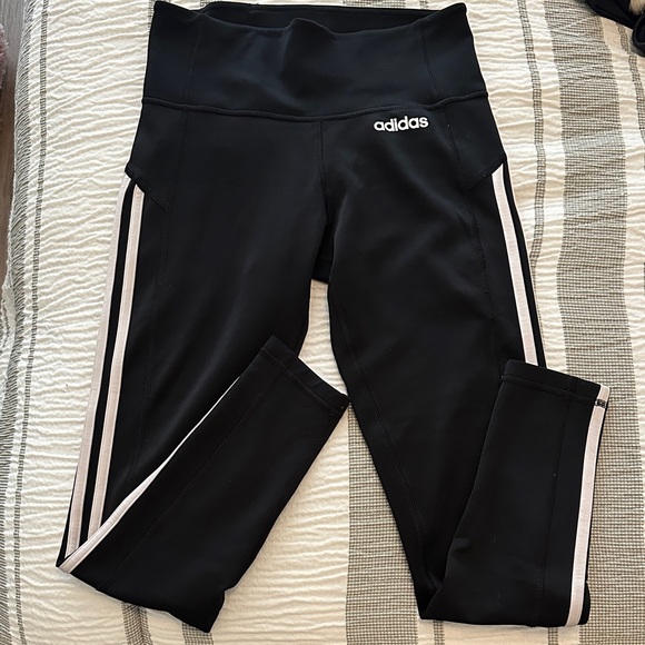 Adidas Women’s Black and White Leggings - Picture 1 of 2